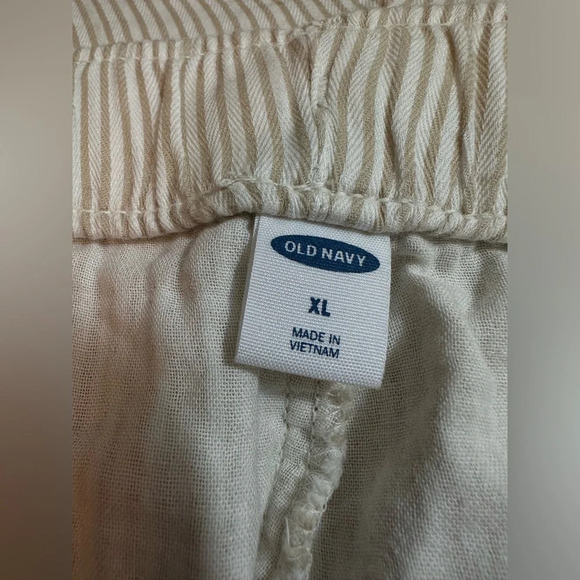 Old Navy High Waisted striped drawstring cropped pants size XL #1411 - Picture 4 of 6